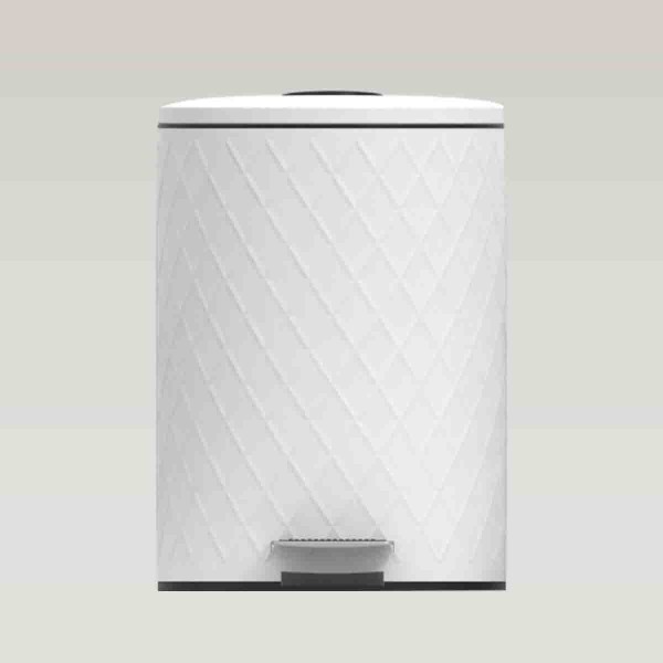 5L DUST BIN WITH EMBOSSING DIAMOND WHITE