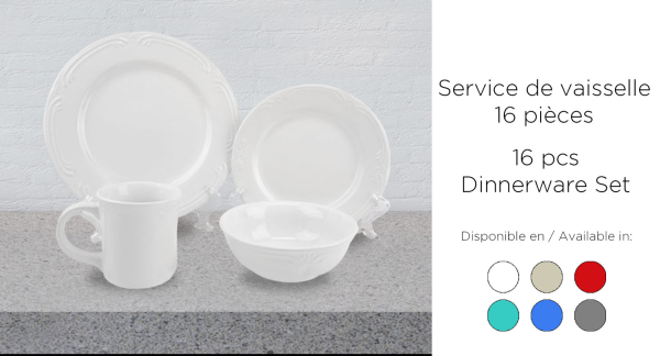 Lauren Taylor - 16pcs Dinnerware Set