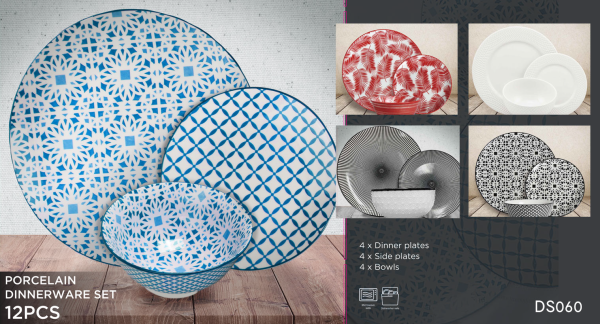 Lauren Taylor - Service de vaisselle en porcelaine 12 pièces rouge