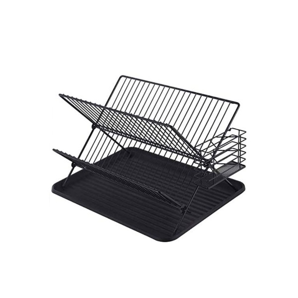 Dish Rack Wire Collapsible W/black