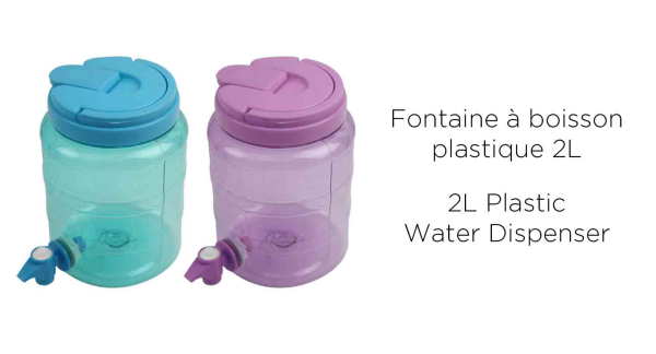 Distributeur d'eau 2L en plastique