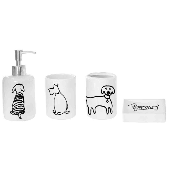 Lauren Taylor - Accessoires de salle de bain en céramique 4 pièces