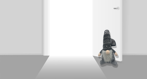 Lauren Taylor - Standing Gnome Door Stopper with Snowflake Hat