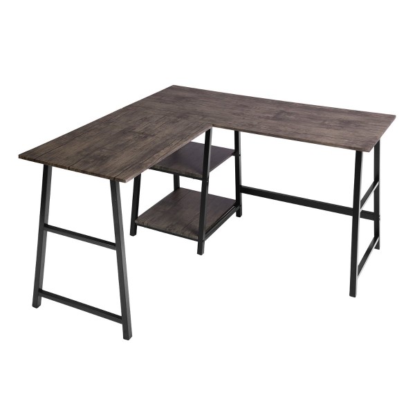 Drogba - Office Desk With Shelves L-Shape