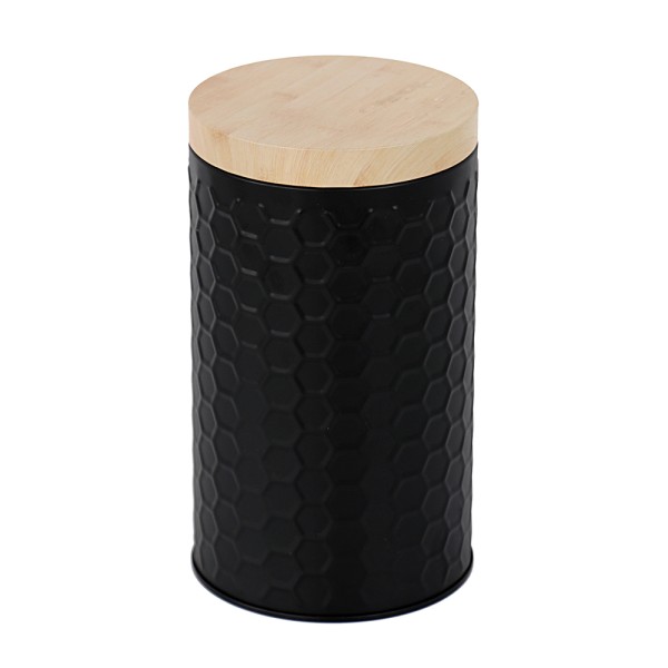 Cylinder Metal Tin Box with Bamboo Lid | Assorted Colors