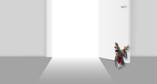Lauren Taylor - Reindeer Door Stopper with Red Scarf