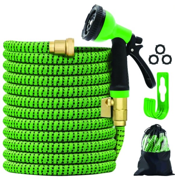 Tuyau d'arrosage extensible de 75 pieds avec pistolet d'arrosage 10 fonctions