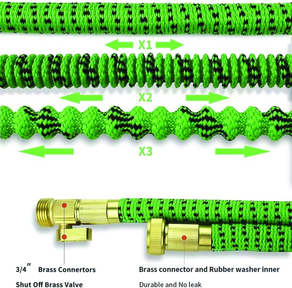 Expandable garden hose with 10 function Spray Gun