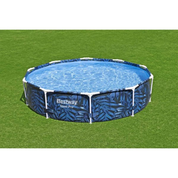 Bestway® Steel Pro® Piscine hors sol ronde , look botanique moderne 10' x 26''