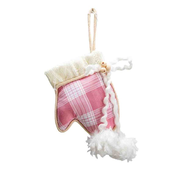 Gants et chaussettes en tissu, ornement suspendu avec pompon 15cm