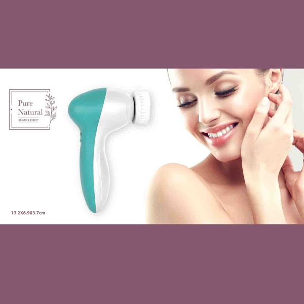 Pure Natural - Brosse à visage version batterie blanc/vert