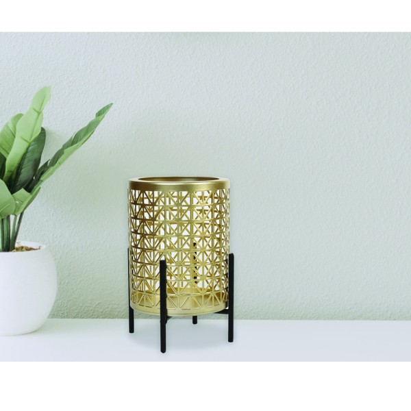 Gold Candle Holder 21 W/ Black Stand
