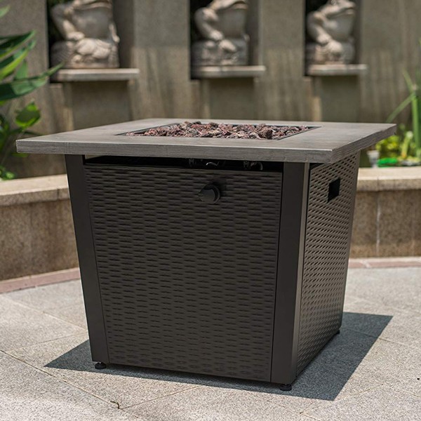 Propane Gas Fire Pit Table | 70 x 70 x 61 cm