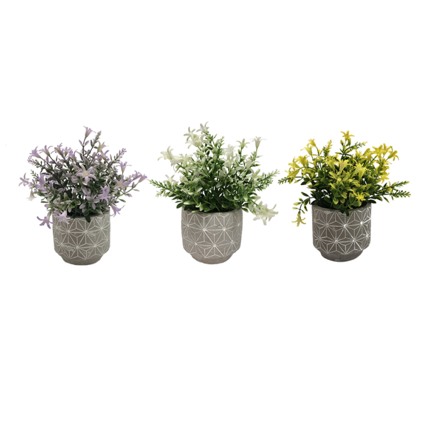 Lauren Taylor- Artificial Flower Cement Pot 10x20