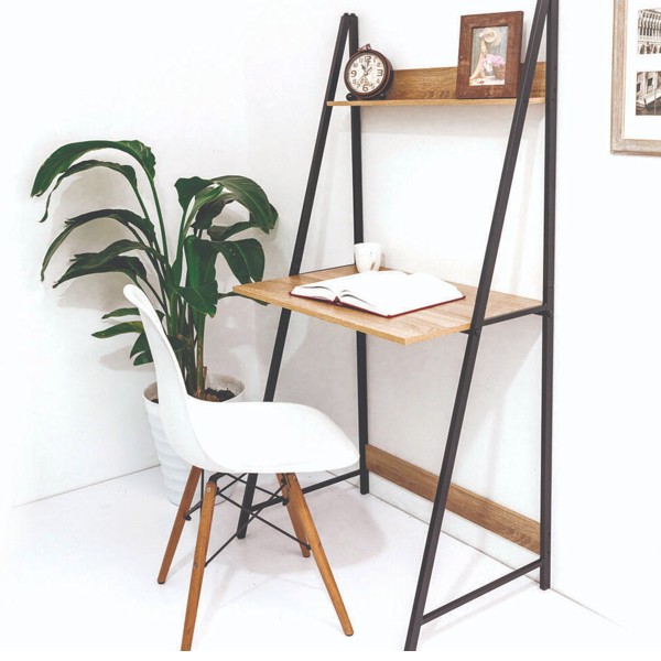 FORBELL Computer Desk with Shelf -Metal Frame
