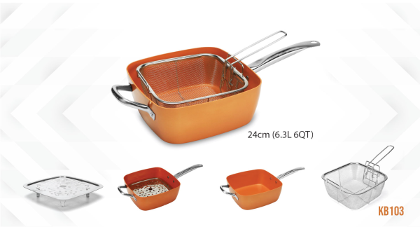 MASSIMO - Ensemble pour friture en cuivre