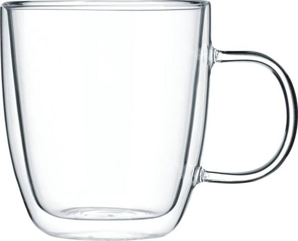 Borosilicate Double Wall Glass Cup 2 Pcs Set Transparent