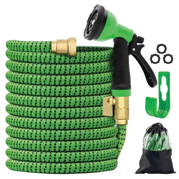 Expandable garden hose with 10 function Spray Gun