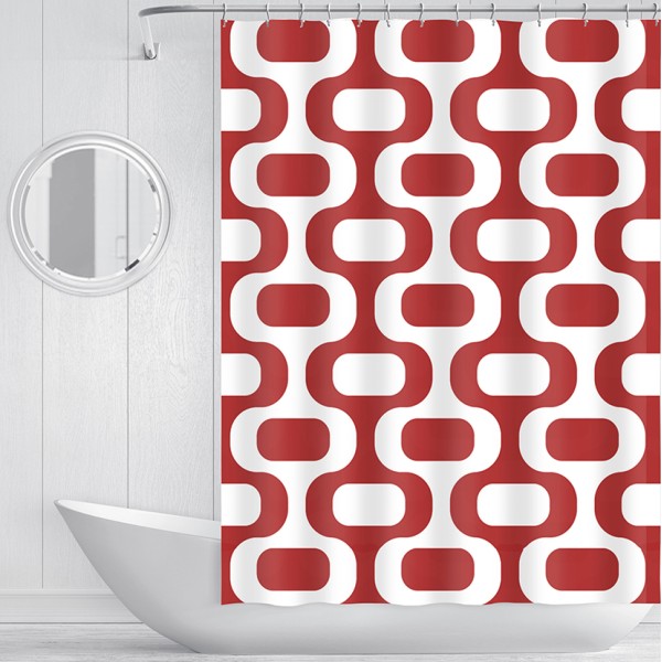 Shower Curtain 70x72 Retro Geo Microfiber