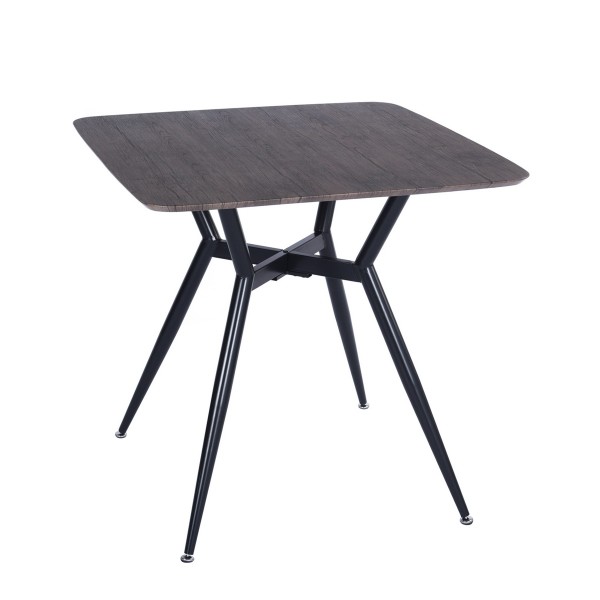 Gerti | Bar Table with black metal frame and walnut finish MDF top