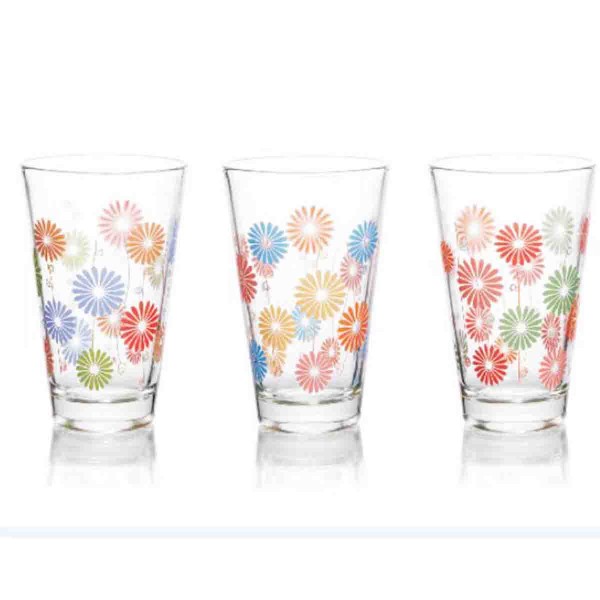 A LA CUISINE - SET/6 310ML SILK SCREEN GLASSES