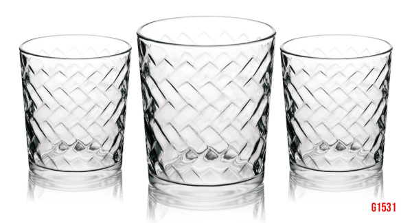 Set of 6pcs 398ml glass tumbler