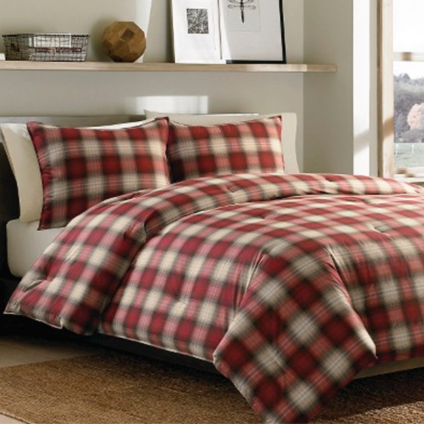 GLEN | Ensemble de douillette en flanelle de coton | Rouge