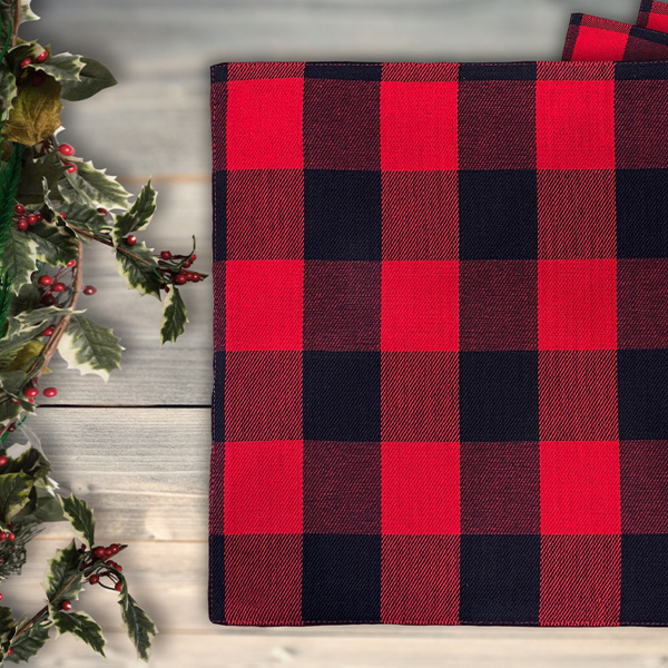 4p Cottn Bufflo Plaid Set de table 13x19
