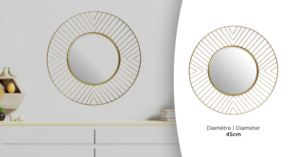 Gold Geo Mirror | 45 cm Diameter