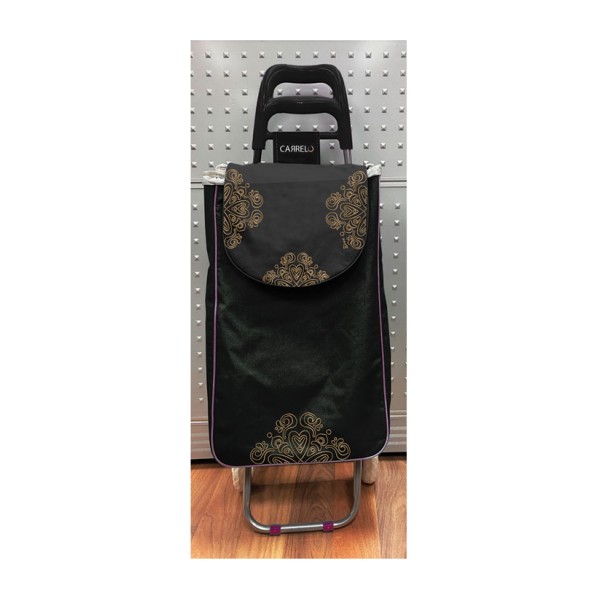 Shopping Trolley Bag Blk Gold Arabesque