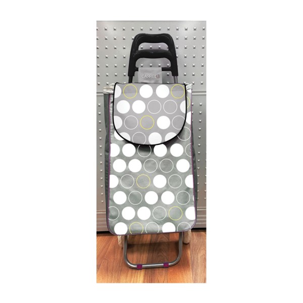 Shopping Trolley Bag Grey & White Dots