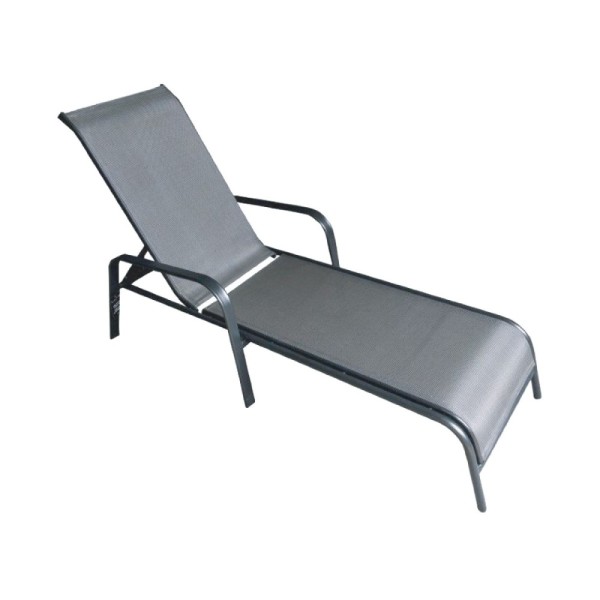 Chaise longue en textilène avec cadre en acier | Assortie