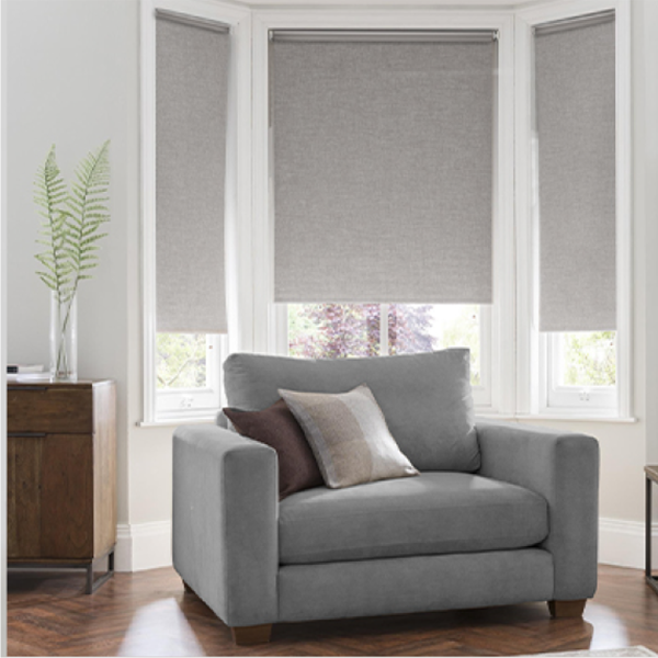 Lt Blackout Linen Look Roller Blind Grey