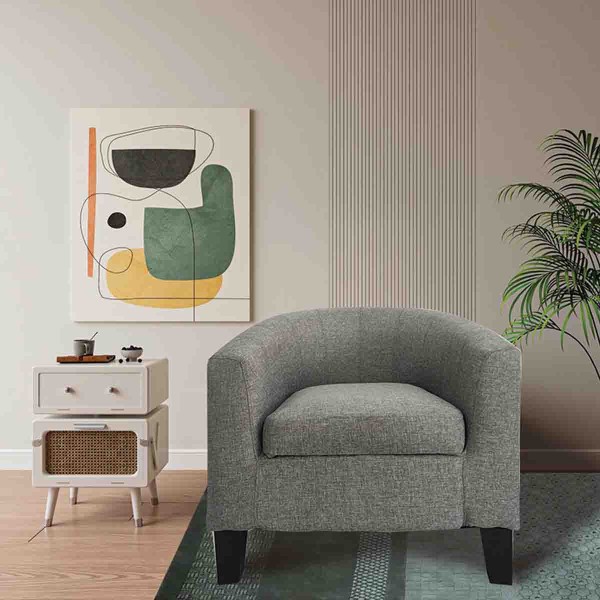 ATELIER DU NORD -Pu Tempo Tub Chair With Plywood Frame