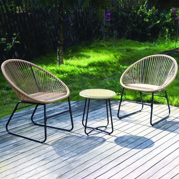 HAMNER 3 PCS Outdoor Set- 2 Chair & Table