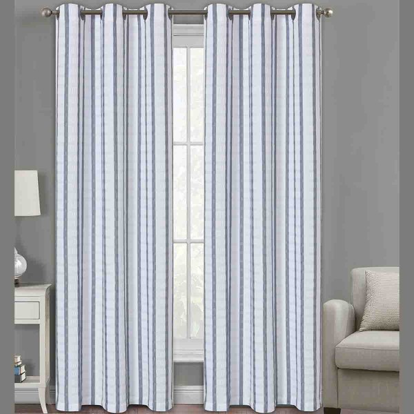 Harper Seersucker Plaid 2pk Grommet Top Panels