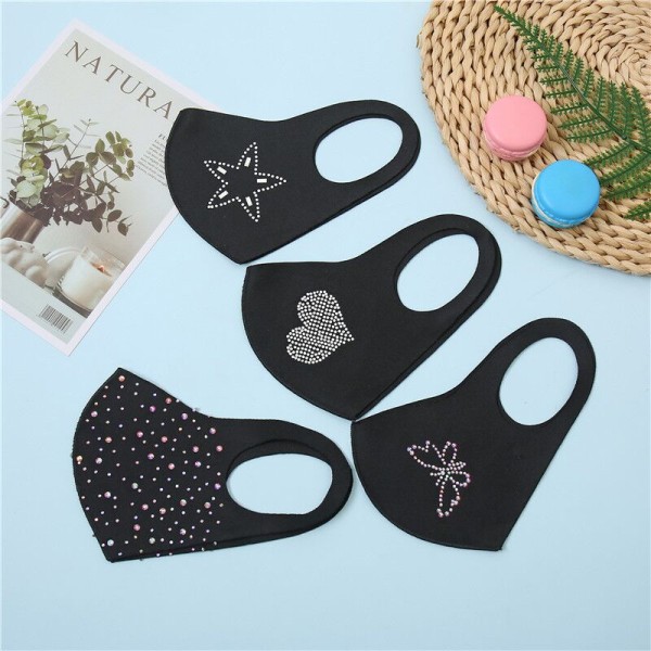 Scuba Face Mask 1pc Rhinestone Washable
