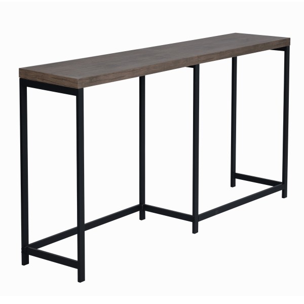 Helms - Dark Wood Console Desk - Metal Frame With MDF