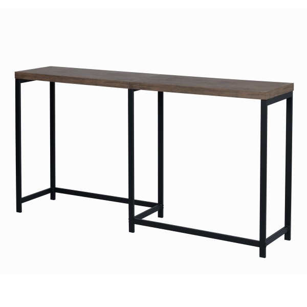 Helms - Dark Wood Console Desk - Metal Frame With MDF