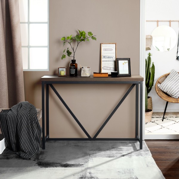 Hemphill - Table console avec cadre en métal