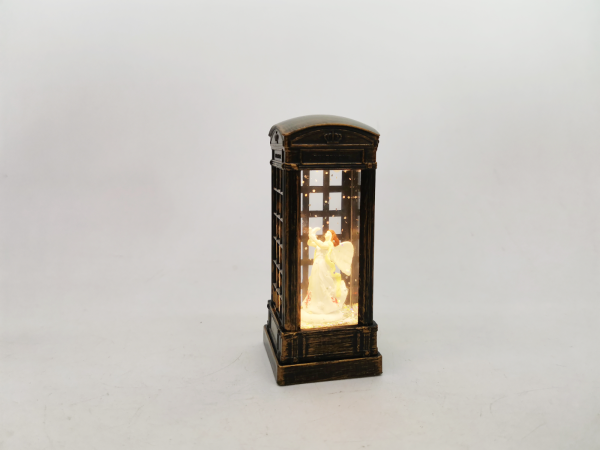 Vieille cabine téléphonique de Noël