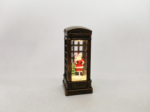 Vieille cabine téléphonique de Noël