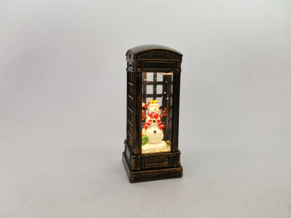 Vieille cabine téléphonique de Noël