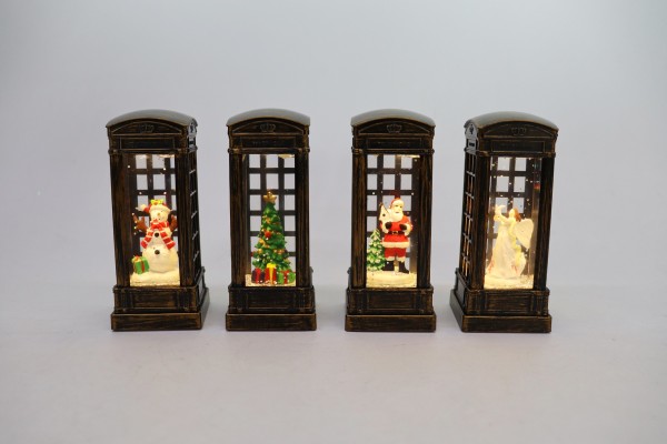 Vieille cabine téléphonique de Noël