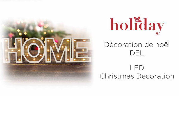 Led Xmas Home aspect bois 38x11