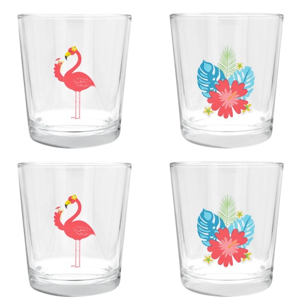 Set/4 Flamingo Glasses