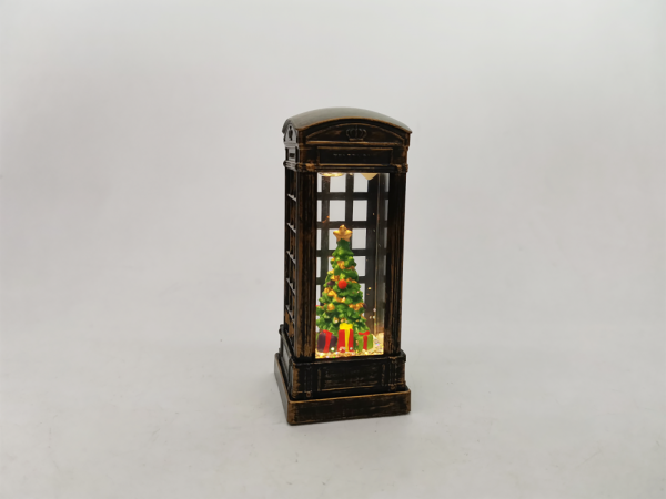 Vieille cabine téléphonique de Noël