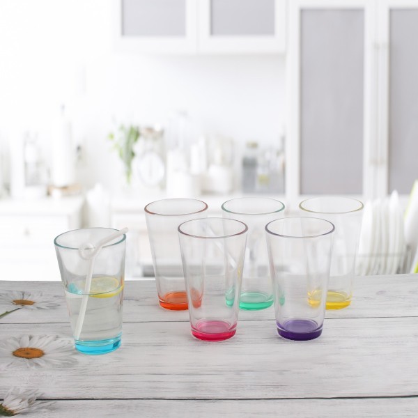 Happy Glass Tumbler - Set of 6