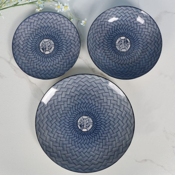 Service de vaisselle 12 pièces bleu