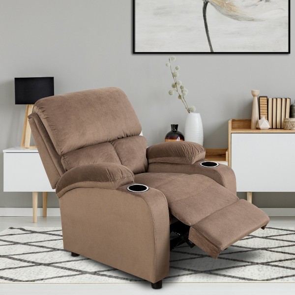 Velour Push Back Recliner Chair